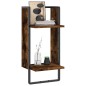 vidaXL Estantes de pared con barra roble ahumado 30x25x65 cm