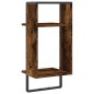 vidaXL Estantes de pared con barra roble ahumado 30x25x65 cm