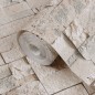 vidaXL Papel pintado de pared 3D aspecto piedra gris y beige