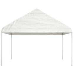  vidaXL Cenador con techo polietileno blanco 4,08x2,23x3,22 m
