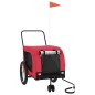 vidaXL Remolque de bicicleta mascotas hierro tela Oxford rojo negro vidaXL Remolque de bicicleta mascotas hierro tela Oxford rojo negro