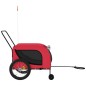 vidaXL Remolque de bicicleta mascotas hierro tela Oxford rojo negro vidaXL Remolque de bicicleta mascotas hierro tela Oxford rojo negro