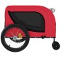 vidaXL Remolque de bicicleta mascotas hierro tela Oxford rojo negro vidaXL Remolque de bicicleta mascotas hierro tela Oxford rojo negro