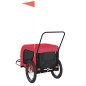 vidaXL Remolque de bicicleta mascotas hierro tela Oxford rojo negro vidaXL Remolque de bicicleta mascotas hierro tela Oxford rojo negro