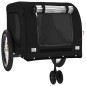 vidaXL Remolque de bicicleta mascotas hierro tela Oxford negro