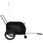 vidaXL Remolque de bicicleta mascotas hierro tela Oxford negro