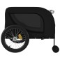 vidaXL Remolque de bicicleta mascotas hierro tela Oxford negro
