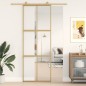 vidaXL Puerta corredera dorada de vidrio ESG transparente y aluminio vidaXL Puerta corredera dorada de vidrio ESG transparente y aluminio