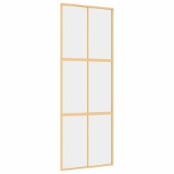 vidaXL Puerta corredera dorada de vidrio ESG transparente y aluminio