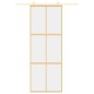 vidaXL Puerta corredera dorada de vidrio ESG transparente y aluminio vidaXL Puerta corredera dorada de vidrio ESG transparente y aluminio