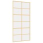 vidaXL Puerta corredera dorada de vidrio ESG transparente y aluminio vidaXL Puerta corredera dorada de vidrio ESG transparente y aluminio