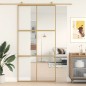 vidaXL Puerta corredera dorada de vidrio ESG transparente y aluminio vidaXL Puerta corredera dorada de vidrio ESG transparente y aluminio