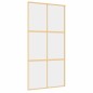 vidaXL Puerta corredera dorada de vidrio ESG transparente y aluminio vidaXL Puerta corredera dorada de vidrio ESG transparente y aluminio