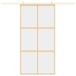 vidaXL Puerta corredera dorada de vidrio ESG transparente y aluminio vidaXL Puerta corredera dorada de vidrio ESG transparente y aluminio