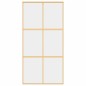 vidaXL Puerta corredera dorada de vidrio ESG transparente y aluminio vidaXL Puerta corredera dorada de vidrio ESG transparente y aluminio