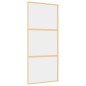 vidaXL Puerta corredera dorada de vidrio ESG transparente y aluminio vidaXL Puerta corredera dorada de vidrio ESG transparente y aluminio