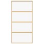 vidaXL Puerta corredera dorada de vidrio ESG transparente y aluminio vidaXL Puerta corredera dorada de vidrio ESG transparente y aluminio