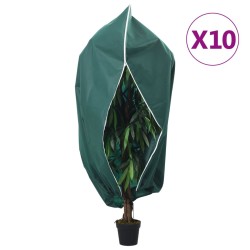 vidaXL Cubiertas para plantas con cremallera 10 uds 70 g/m² 1x1,55 m