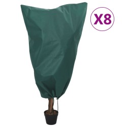 vidaXL Cubiertas para plantas con cordón 8 uds 70 g/m² 0,8x1,2 m