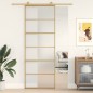 vidaXL Puerta corredera dorada vidrio ESG esmerilado aluminio 76x205cm vidaXL Puerta corredera dorada vidrio ESG esmerilado aluminio 76x205cm