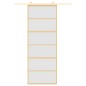 vidaXL Puerta corredera dorada vidrio ESG esmerilado aluminio 76x205cm vidaXL Puerta corredera dorada vidrio ESG esmerilado aluminio 76x205cm
