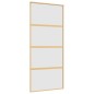 vidaXL Puerta corredera dorada vidrio ESG esmerilado aluminio 90x205cm vidaXL Puerta corredera dorada vidrio ESG esmerilado aluminio 90x205cm