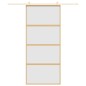 vidaXL Puerta corredera dorada vidrio ESG esmerilado aluminio 90x205cm vidaXL Puerta corredera dorada vidrio ESG esmerilado aluminio 90x205cm