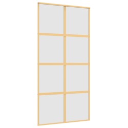 vidaXL Puerta corredera dorada de vidrio ESG esmerilado y aluminio