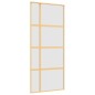 vidaXL Puerta corredera dorada vidrio ESG esmerilado aluminio 90x205cm vidaXL Puerta corredera dorada vidrio ESG esmerilado aluminio 90x205cm