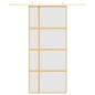 vidaXL Puerta corredera dorada vidrio ESG esmerilado aluminio 90x205cm vidaXL Puerta corredera dorada vidrio ESG esmerilado aluminio 90x205cm