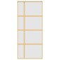 vidaXL Puerta corredera dorada vidrio ESG esmerilado aluminio 90x205cm vidaXL Puerta corredera dorada vidrio ESG esmerilado aluminio 90x205cm