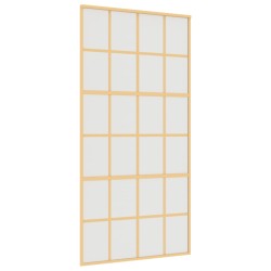 vidaXL Puerta corredera dorada de vidrio ESG esmerilado y aluminio