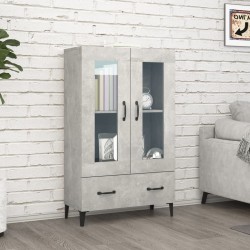 vidaXL Aparador de madera contrachapada gris hormigón 70x31x115 cm