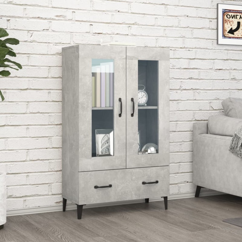 vidaXL Aparador de madera contrachapada gris hormigón 70x31x115 cm vidaXL Aparador de madera contrachapada gris hormigón 70x31x115 cm