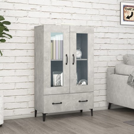 vidaXL Aparador de madera contrachapada gris hormigón 70x31x115 cm