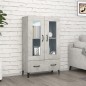 vidaXL Aparador de madera contrachapada gris hormigón 70x31x115 cm vidaXL Aparador de madera contrachapada gris hormigón 70x31x115 cm