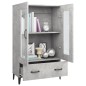vidaXL Aparador de madera contrachapada gris hormigón 70x31x115 cm vidaXL Aparador de madera contrachapada gris hormigón 70x31x115 cm