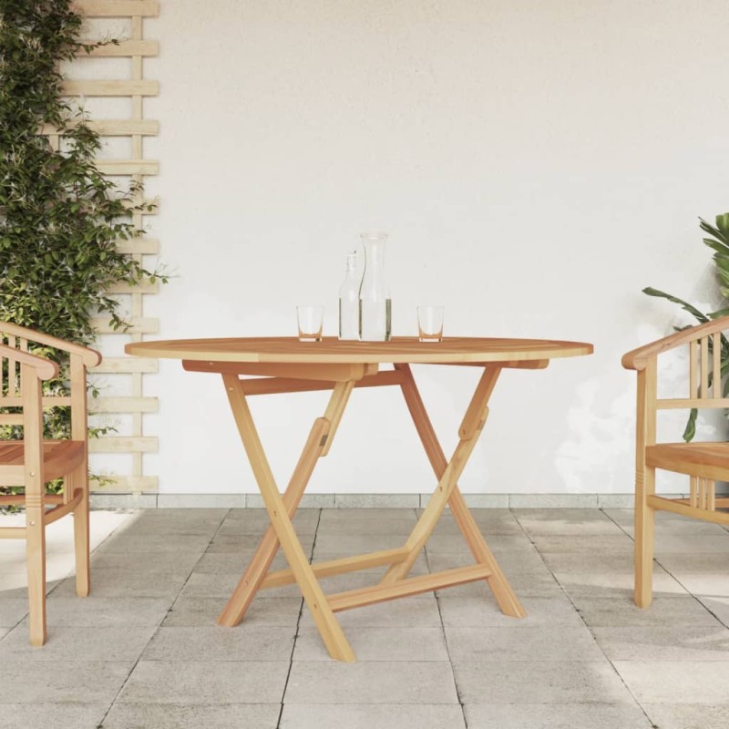vidaXL Mesa de jardín plegable madera maciza de teca Ø 120x75 cm vidaXL Mesa de jardín plegable madera maciza de teca Ø 120x75 cm