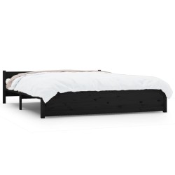 vidaXL Estructura de cama de madera maciza negra 160x200 cm