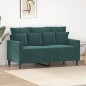 vidaXL Sofá de 2 plazas de terciopelo verde oscuro 120 cm vidaXL Sofá de 2 plazas de terciopelo verde oscuro 120 cm