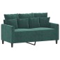 vidaXL Sofá de 2 plazas de terciopelo verde oscuro 120 cm vidaXL Sofá de 2 plazas de terciopelo verde oscuro 120 cm