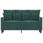 vidaXL Sofá de 2 plazas de terciopelo verde oscuro 120 cm vidaXL Sofá de 2 plazas de terciopelo verde oscuro 120 cm