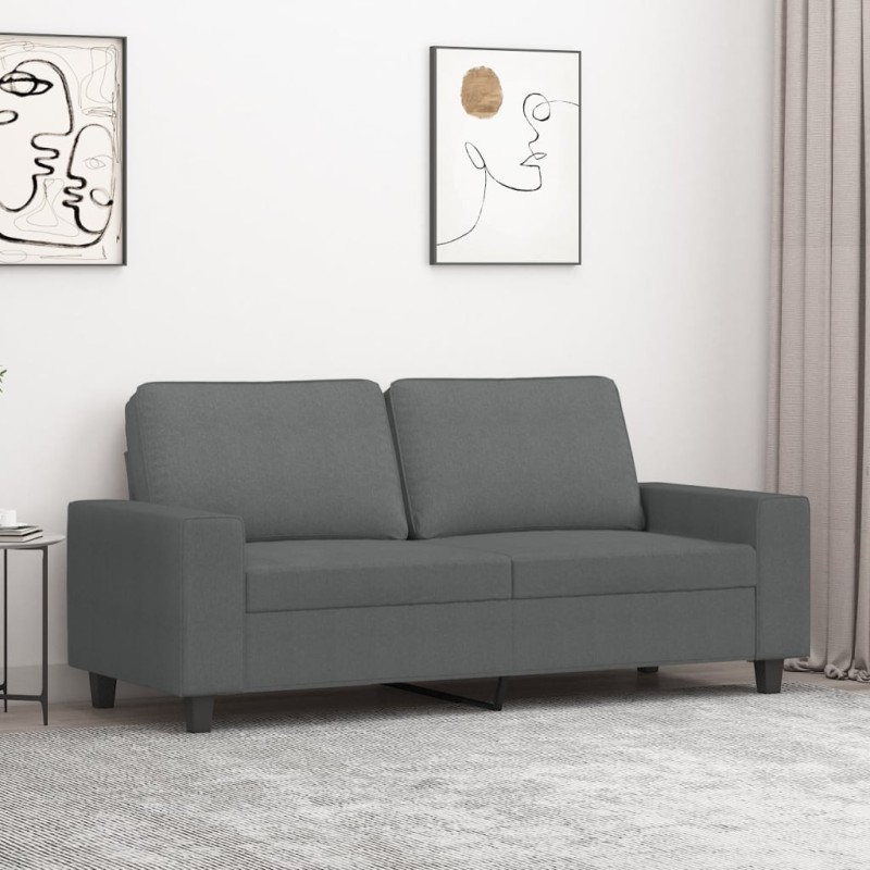 vidaXL Sofá de 2 plazas de tela gris oscuro 140 cm vidaXL Sofá de 2 plazas de tela gris oscuro 140 cm