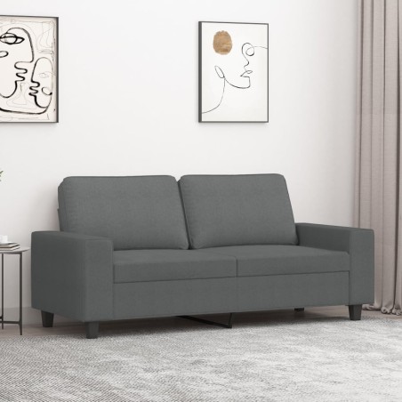 vidaXL Sofá de 2 plazas de tela gris oscuro 140 cm
