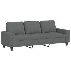 vidaXL Sofá de 3 plazas de tela gris oscuro 180 cm