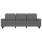 vidaXL Sofá de 3 plazas de tela gris oscuro 180 cm