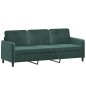 vidaXL Sofá de 3 plazas terciopelo verde oscuro 180 cm vidaXL Sofá de 3 plazas terciopelo verde oscuro 180 cm