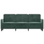 vidaXL Sofá de 3 plazas terciopelo verde oscuro 180 cm vidaXL Sofá de 3 plazas terciopelo verde oscuro 180 cm