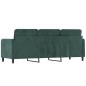 vidaXL Sofá de 3 plazas terciopelo verde oscuro 180 cm vidaXL Sofá de 3 plazas terciopelo verde oscuro 180 cm