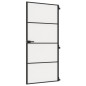 vidaXL Puerta interior delgada negra vidrio y aluminio 93x201,5 cm